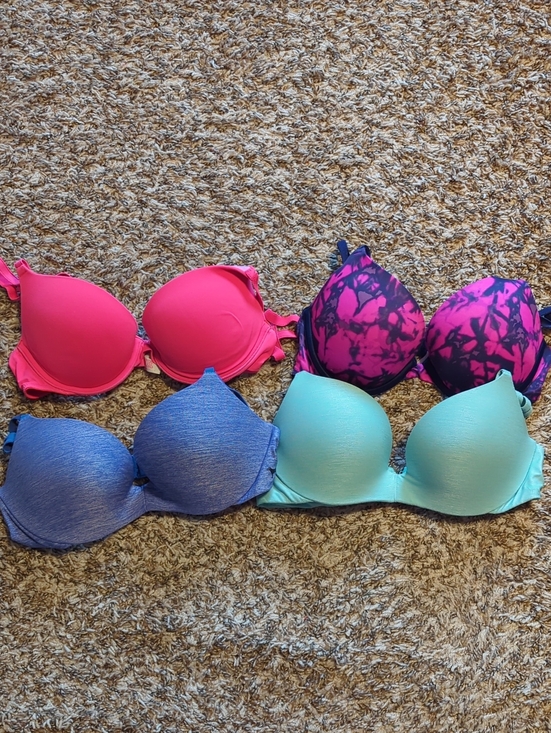 PINK Victoria's Secret Other - Pink Victoria's Secret Push-Up Bra - Pink, Magenta Print, Blue, Aqua